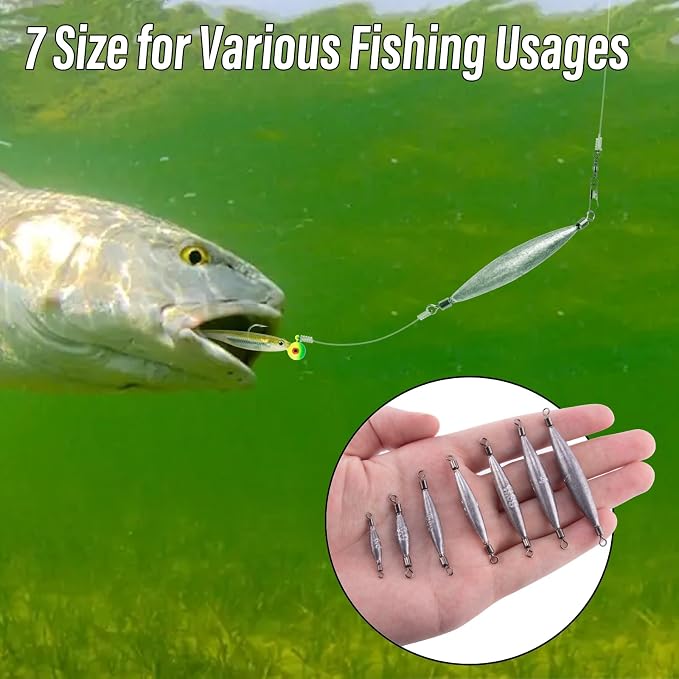 Dr.Fish 20 Pack Inline Trolling Weights with Double Barrel Swivels (1/16oz-3/4oz), Lead Egg Sinkers for Salmon Trout Walleye Freshwater Saltwater Fishing