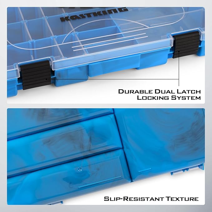 KastKing Tackle Boxes, Plastic Box, Plastic Storage Organizer Box with Removable Dividers - Fishing Tackle Storage - Box Organizer - 2 Packs /4 Packs Tackle Trays - Parts Box