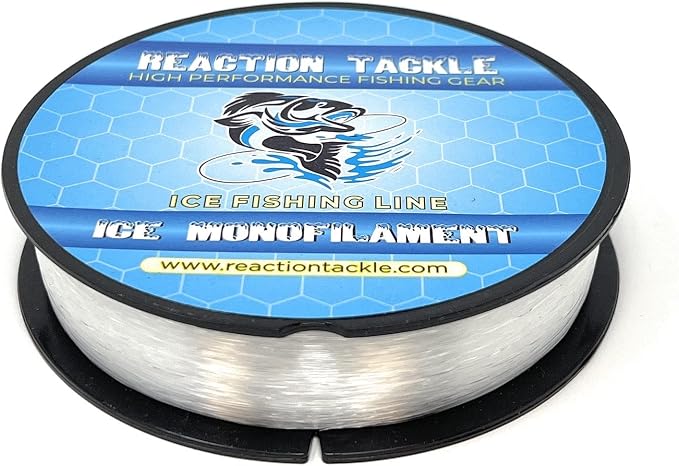 Reaction Tackle Ice Monofilament Fishing Line - High Performance Ice Fishing Line with Low Memory, High Abrasion Resistance, Freezing-Resistant - Strong and Sensitive 1000 Yard Spool Mono Line