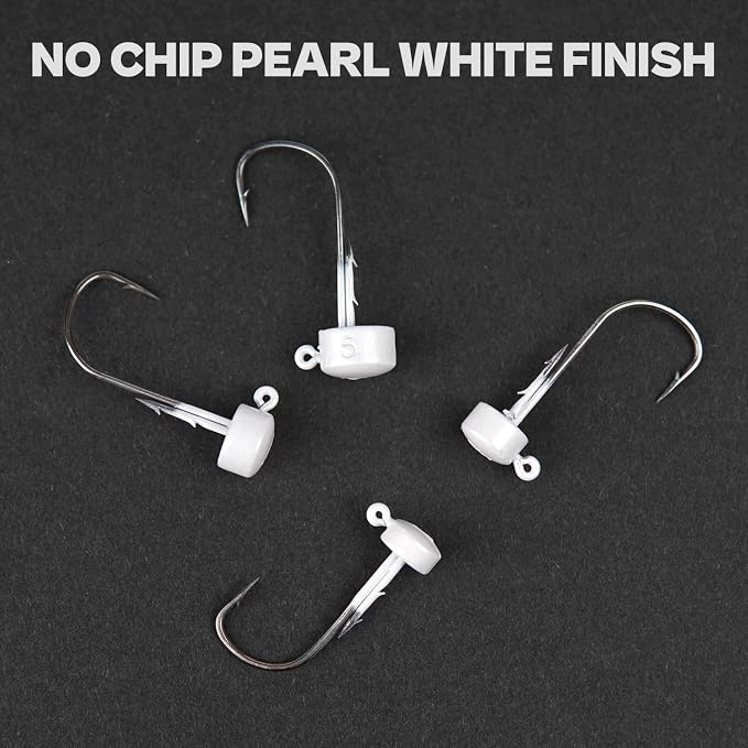 Ned Rig Jig Heads, 20 Pack Finesse Mushroom Jig Hooks Kit for Bass Fishing 1/16 3/32 1/8 3/16oz