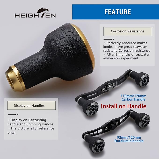 HEIGHTEN 24mm Fishing Reel Handle Knob for Shimano Daiwa Baitcasting Spinning Reel Stradic Vanford Sahara FI Tranx SLX Ballistic Exceler Tatula