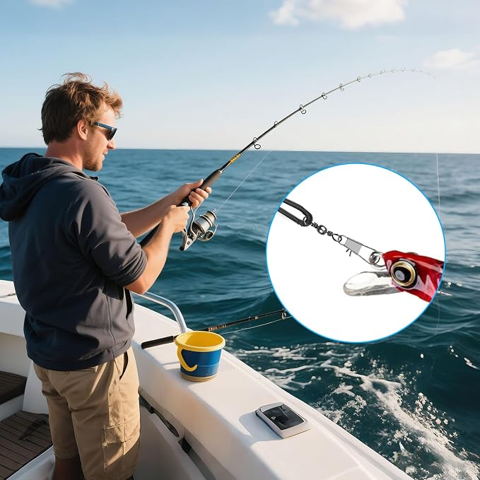 DONQL Fishing Swivels Snap 200pcs Swivels Fishing Tackle, Barrel Swivel Barrel Swivels with Snaps, Available #14#12#10#8#7#6, for Saltwater, Freshwater, Leader, Line, Lure Connector