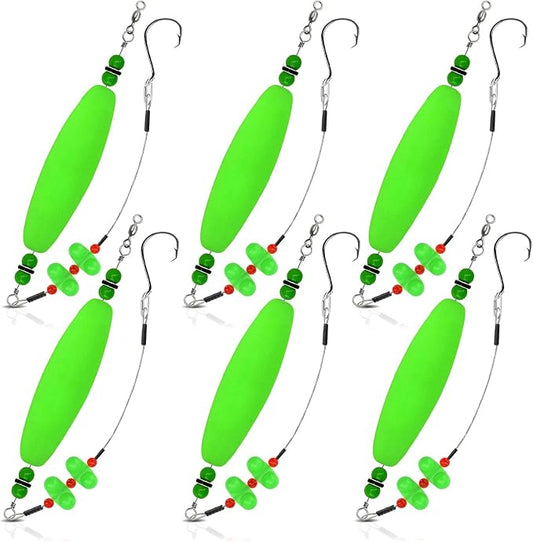 Catfish Float Rigs：Santee Rig Catfish Bait Floats Kit with Rattles & Noise - 8/0 Stainless Hooks for Monster Fish - Durable EVA Bobbers for Boat or Shore Fishing - Catfish Angler's Gift