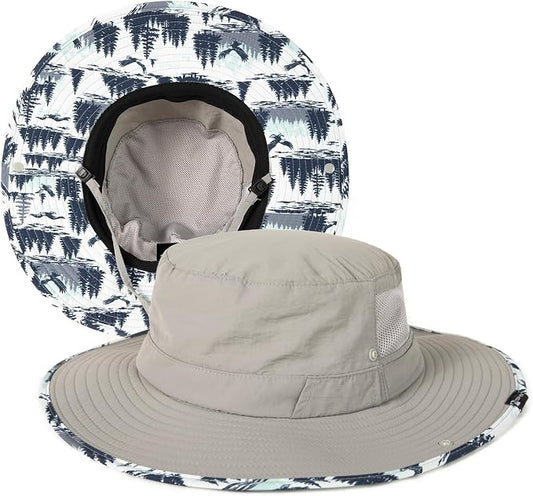 TOP-EX UVCoolix™ Bucket Hat for Men, Cooling Sun Hat Women, UPF 50 Wide Brim Boonie Hats Underbrim Prints, Breathable, M-XXL