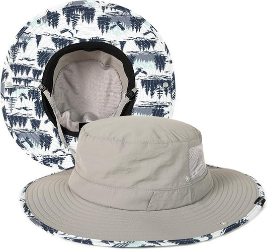 TOP-EX UVCoolix™ Bucket Hat for Men, Cooling Sun Hat Women, UPF 50 Wide Brim Boonie Hats Underbrim Prints, Breathable, M-XXL