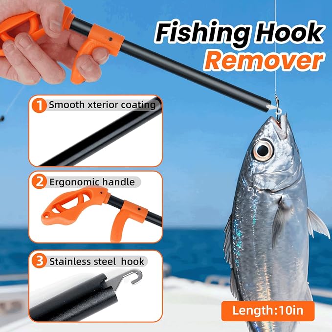 RAWILL Fishing Kit,Fishing Pliers with Lanyard,Fillet Knife,Fish Lip Gripper,Hook Remover, Scissors with Bungee Cords,As A Gift for Anglers