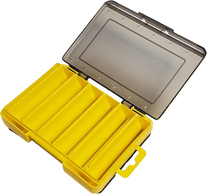 Tackle Box for Hard Baits, Double Sided Hard Lure Storage Case with V Slots Drain Holes, 12 Slots Fishing Organizer for Crankbait Jerkbait Minnow Stickbait（Y1214）