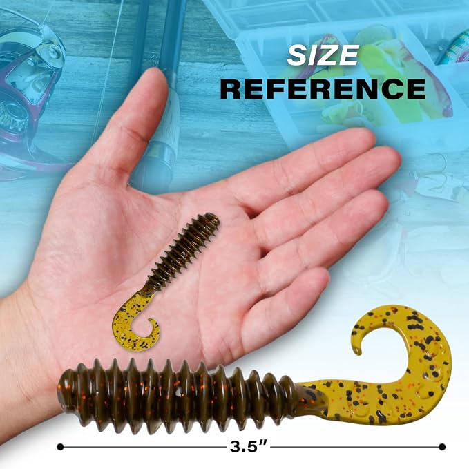 Galida's Grubz Soft Plastic Fish Bait Lures for Fishing | Fishing Bait Lure with Deep Ribs | Great for Beginners and Advanced Fishermen