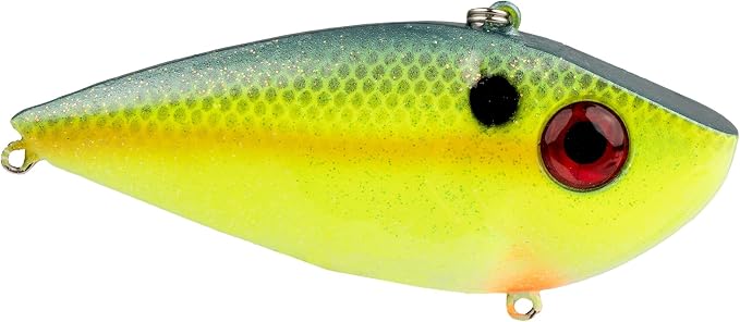 Strike King Red Eyed Shad Fishing Lure, Lipless Crankbait, Free-Floating Internal Rattles, 3D Eyes, Premium Size 3 Treble Hooks, Sinking