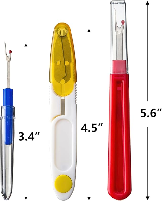 Ortarco Seam Ripper and Thread Remover Kit for Sewing 2 Big 2 Small Stitch Ripper Tool and 1 Thread Snips