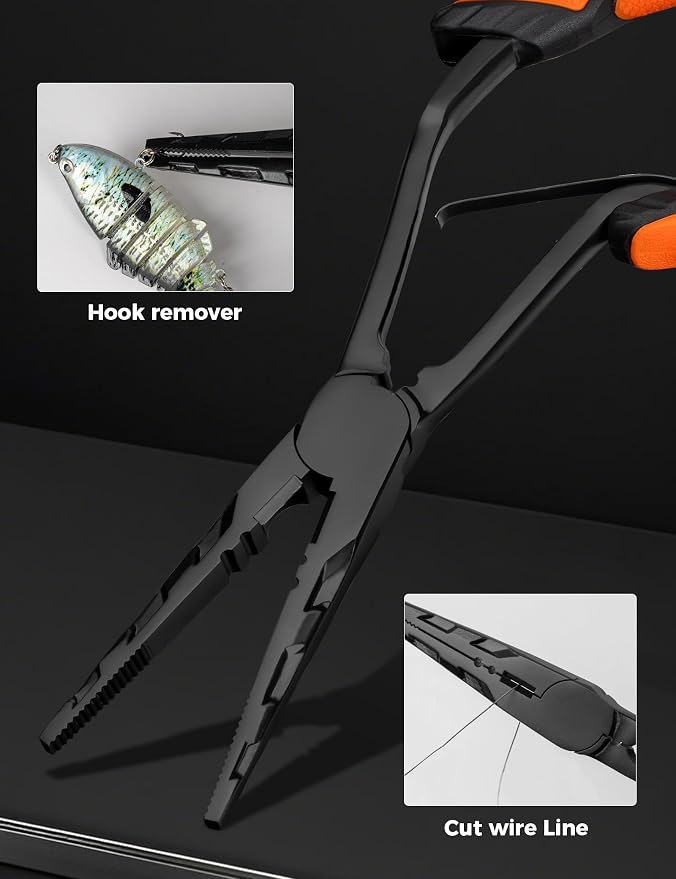 Fishing Pliers,Carbon Steel with Corrosion Resistant Coated Fishing Tools,Multitool for Saltwater