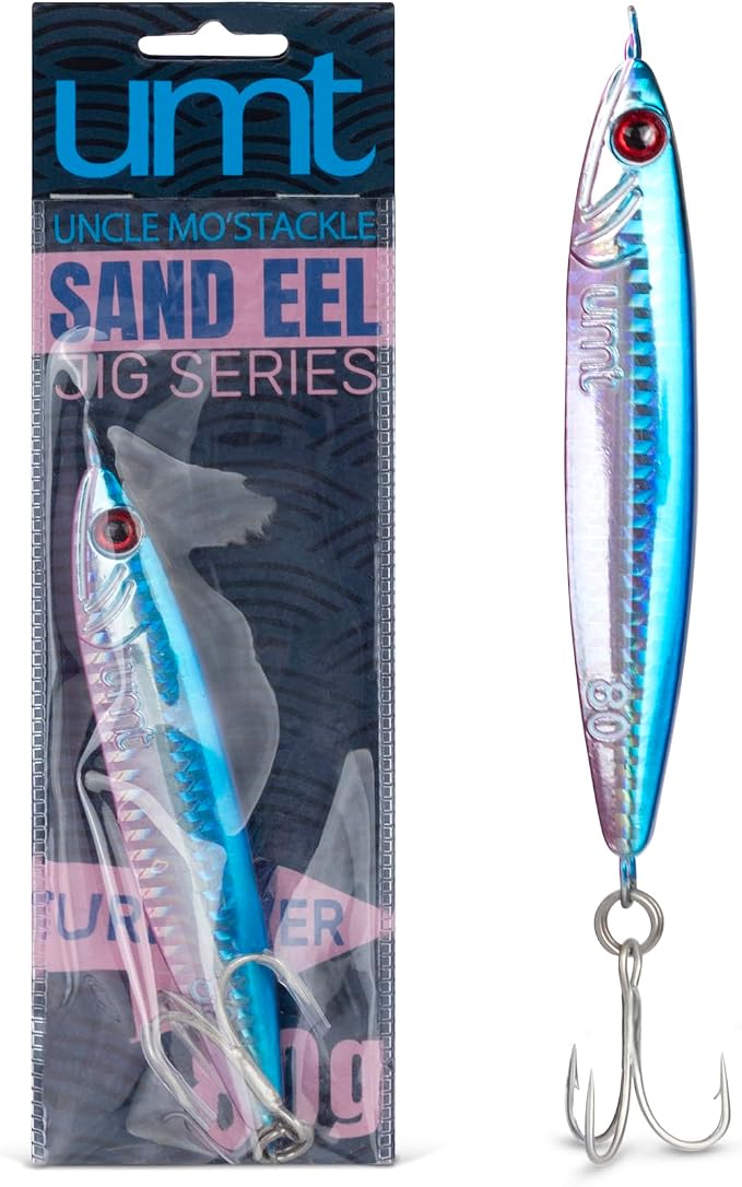 UMT 80g Saltwater Fishing Jigs for Sea Bass, Fluke, Porgy 1, 5, 10 Packs - Set with Treble Hook, Multi-Colors - Saltwater & Freshwater Compatible Fishing Lure