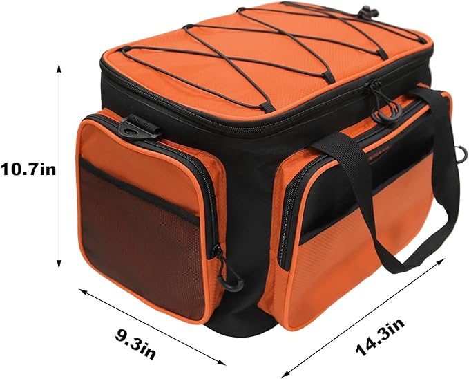 Fishing Tackle Bags,Fishing Bags for Saltwater or Freshwater Fishing,Tackle Box Bag with Padded Shoulder Strap(Not Included Tackle Box Trays)