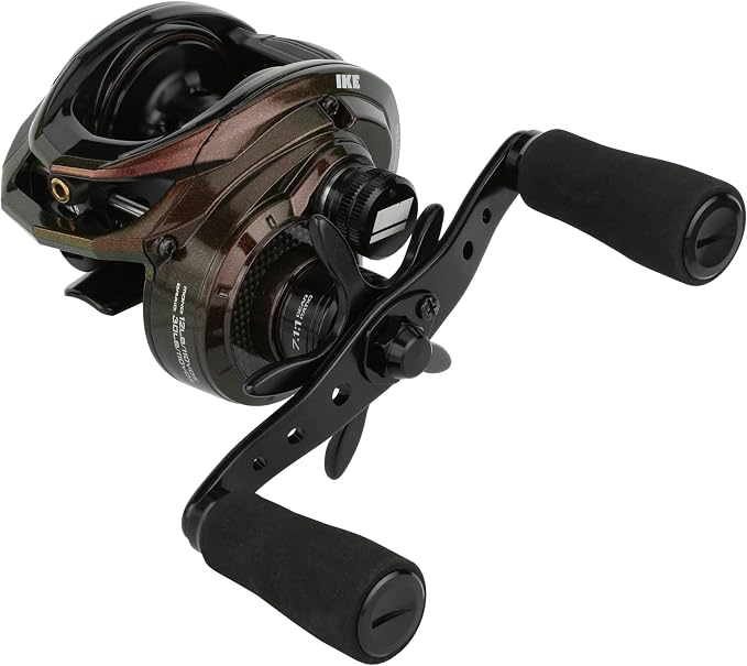 Abu Garcia IKE Signature Low Profile Baitcast Fishing Reel, Reliable Freshwater Reel, Durable & Lightweight Graphite Construction, Infini Brake System