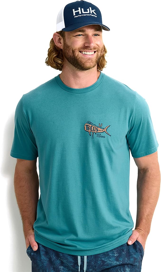 HUK Mens Performance Fishing Logo Tee, Short Sleeve T-Shirt for Men