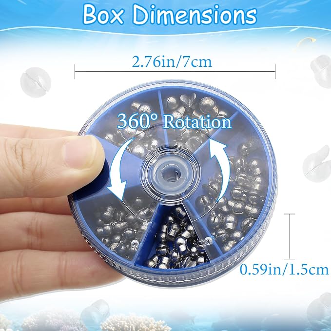 Fishing Weights Sinkers, 200/100pcs Lead Split Shot Fishing Sinkers Open Mouth Design Weights Clip Freshwater Saltwater Fishing Accessories