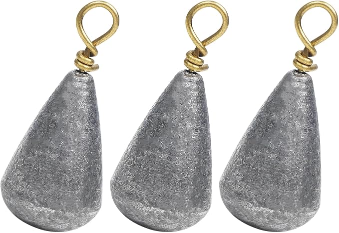 30 Pack Fishing Weight Sinkers,Bass Casting Sinker Weights Lead Bell Drop Shot Sinker with Brass Swivel Catfish Weight Sinkers Streamline Saltwater Freshwater Fishing