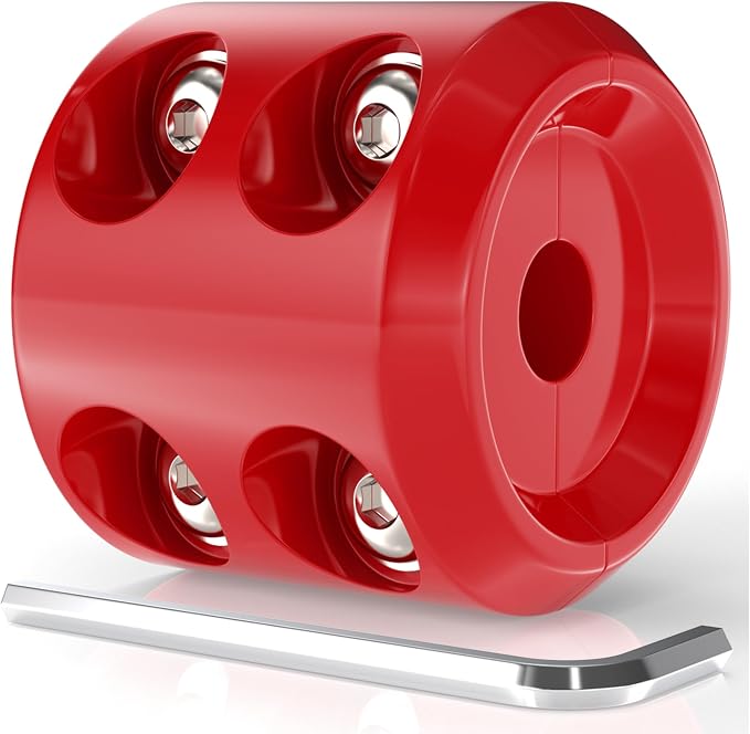 BFXM Winch Stopper for Cable, Rubber Winch Cable Stopper with Allen Wrench to Protect Winch Rope from Wear and Tear, Winch Accessories for ATV, UTV, Truck (Red)