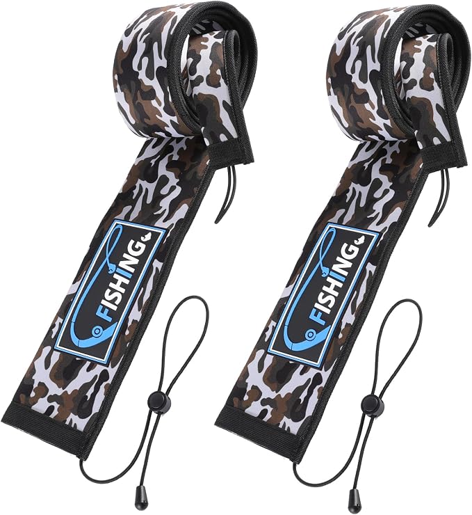 2Pcs Neoprene Fishing Rod Sleeve for Casting, Trolling, Spinning Rods – Lightproof & Puncture Resistant Rod Cover