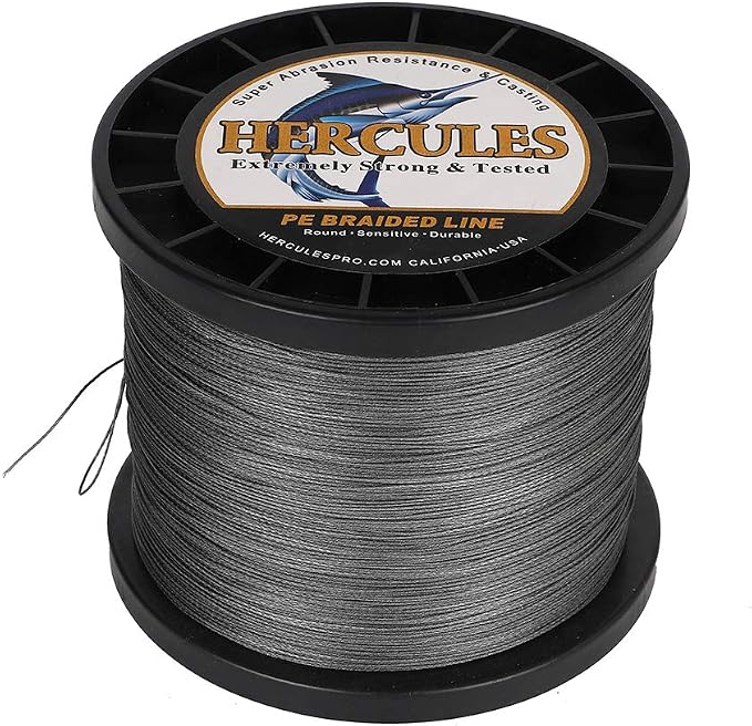 HERCULES Cost-Effective Super Strong 4 Strands Braided Fishing Line 6LB to 100LB Test for Salt-Water, 109/328 / 547/1094 Yards (100M / 300M / 500M / 1000M), Diam# 0.08MM - 0.55MM, Hi-Grade