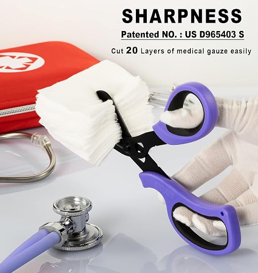 MEUUT 2 Pack Trauma Shears Bandage Scissors for Left and Right Hand - Medical Supplies with 8 inch Heavy Duty Medical Scissors for EMT Workers Nurses