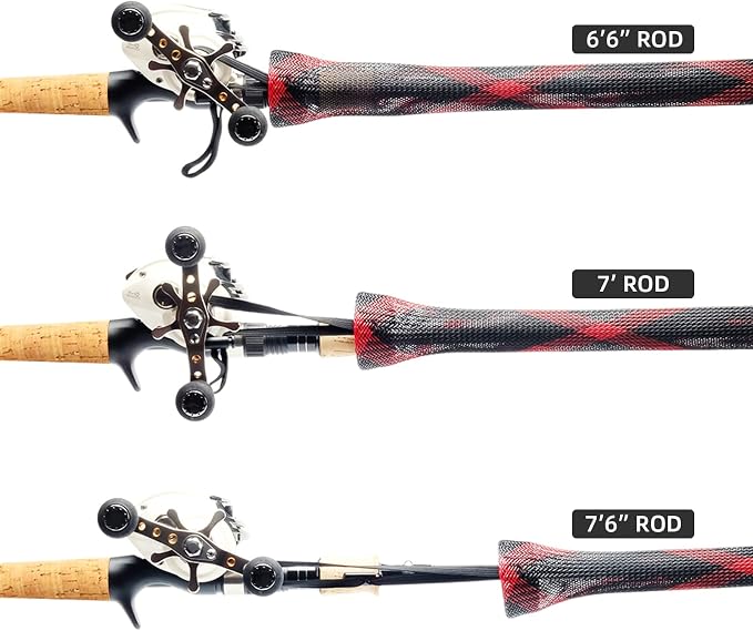 SF Fishing Rod Sock Fishing Rod Sleeve Rod Cover Braided Mesh Rod Protector Pole Gloves Fishing Tools for Spinning Fishing Rod,Casting Rod,Musky Rod, Ice Rod, Fly Rod, Spey Rod