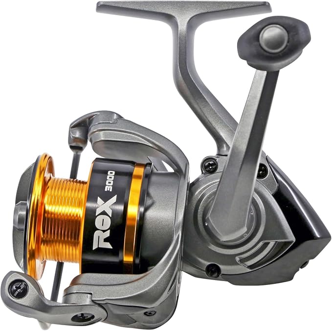 Okuma ROX Spinning Reel – Freshwater Fishing Reel with Multi-Disc Drag, Brass Pinion Gear, Corrosion-Resistant Frame & Aluminum Spool, ROX-3000A