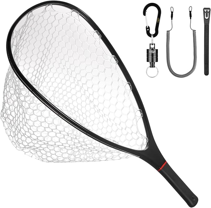 SF Fly Fishing Landing Net Soft Rubber Mesh Trout Net Catch and Release Net