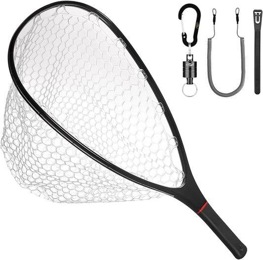 SF Fly Fishing Landing Net Soft Rubber Mesh Trout Net Catch and Release Net