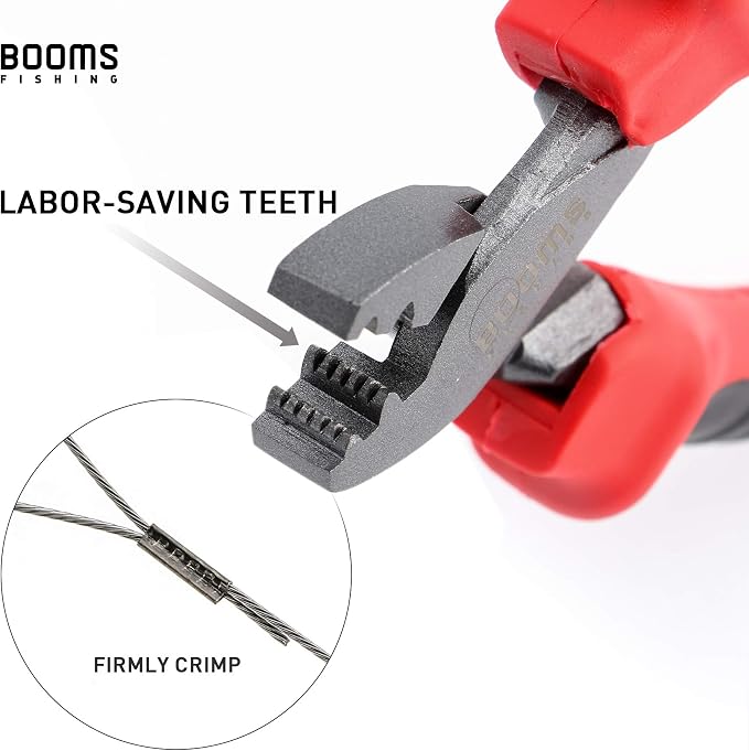 Booms Fishing CP2 Fishing Crimping Tool for Single-Barrel Sleeves