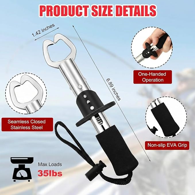 VioraWhite 8 Pieces Fishing Tools Kit Fish Hook Remover Set Include Fishing Pliers Lip Gripper Multifunction Scissors Gloves Towel Keychain Hook for Men Women Gifts
