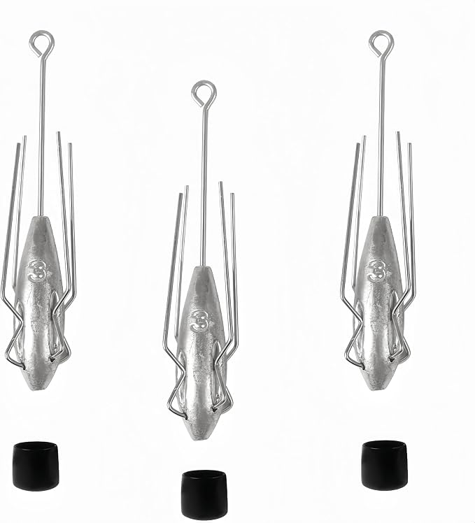 3Pcs Sputnik Sinkers Fishing Weights Sinkers Surf Casting Fishing Sinkers Lead Weights Sinkers Long Tail Fishing Weights Drop Shot Sinkers for Saltwater Catfish Beach Sand Ocean-1oz