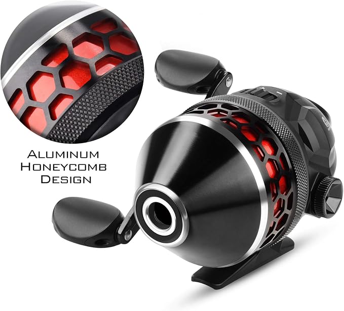 KastKing Brutus Spincast Fishing Reel,Easy to Use Push Button Casting Design,High Speed 4.0:1 Gear Ratio,5 MaxiDur Ball Bearings, Reversible Handle for Left/Right Retrieve, Includes Monofilament Line.