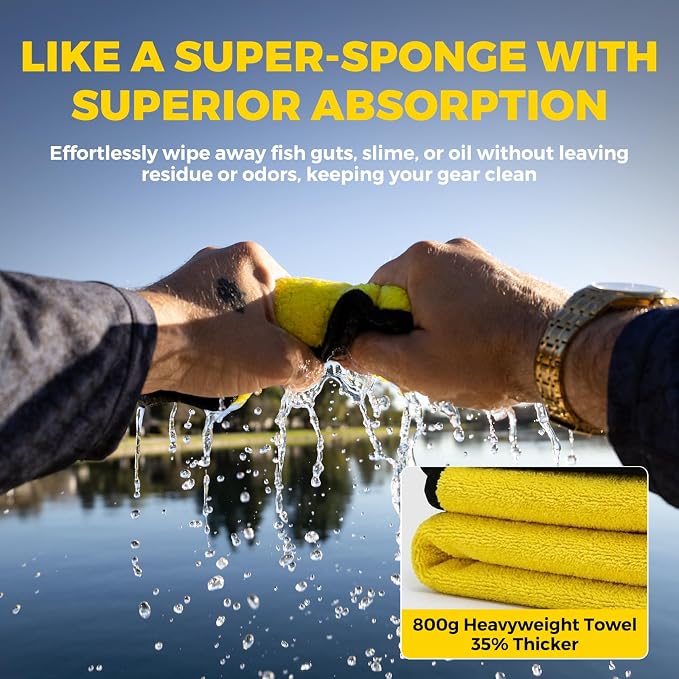 Titanium-Coated Fishing Line Cutter Saltwater Set, Fishing Scissors for Braided Line with Retractable Zinger & Thick Microfiber Towel, One-Hand Operation Anti-Rust Compact Braid Scissors