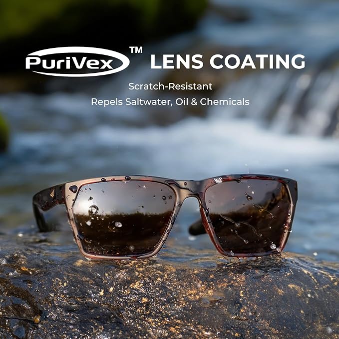 KastKing Beartrap Polarized Sports Fishing Sunglasses, With PuriVex Protective Lens Coating, Square Frame Design, Men Women