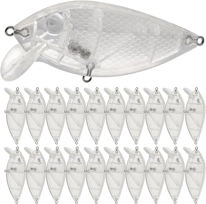 10pcs/20pcs Fishing Blanks Lures Kit Fishing Topwater Unpainted Swimbait Unpainted Crankbaits Hard Baits DIY Lure for Bass Salmon Trout Saltwater and Freshwater