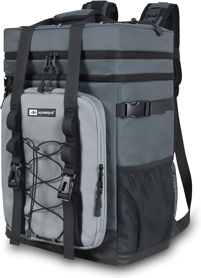 Backpack Cooler - AYAMAYA Upgrade Leakproof Cooler Backpack with Padded Top Handle, 40 Cans Large Waterproof Insulated Camping Coolers for Beach, Fishing, Picnic, Travel, BBQ