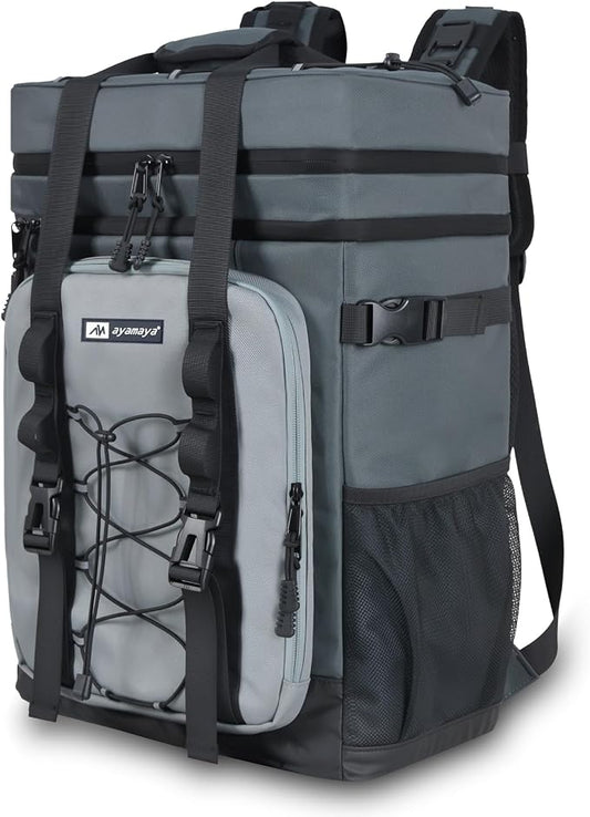 Backpack Cooler - AYAMAYA Upgrade Leakproof Cooler Backpack with Padded Top Handle, 40 Cans Large Waterproof Insulated Camping Coolers for Beach, Fishing, Picnic, Travel, BBQ