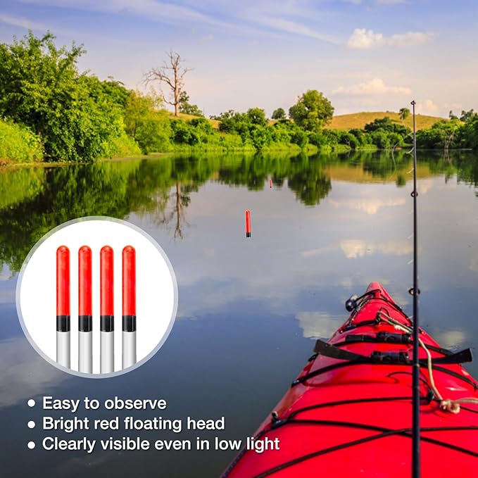 Realure 20 Pcs/5 Sizes Fishing Floats Set 11/13/15/17/19 cm Fishing Tackle Wagglers Straight Insert Fishing Pipe Transparent Coarse Tube for Deep Water Sea Fishing Bait Suspend in Target Water Layer