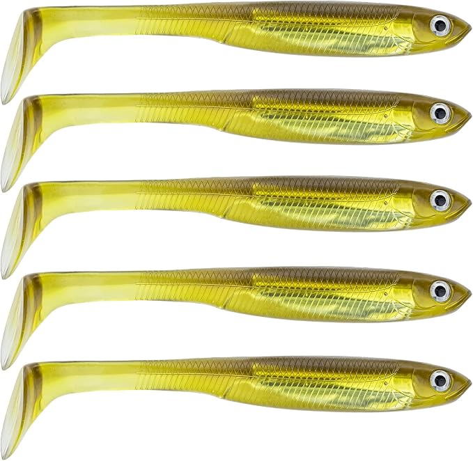 QualyQualy Soft Plastic Swimbait Paddle Tail Shad Lure Soft Bass Shad Bait Minnow Paddle Tail Swim Bait for Bass Trout Walleye Crappie - 2.75in, 3.14in, 3.94in, 5in