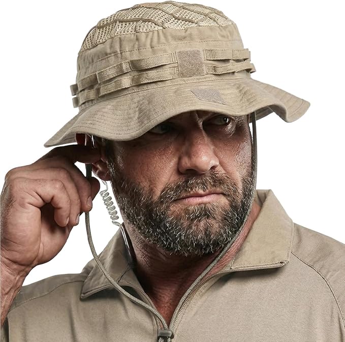 CQR Men's Tactical Boonie Hat, Breathable Packable Sun Hat for Hunting, Hiking, Fishing, Shooting, and Outdoor Activities
