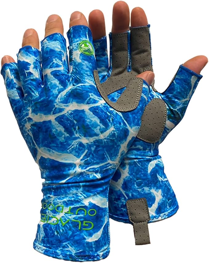 Glacier Glove Islamorada 50+ Sun Protection Durable Lightweight Breathable Quick-Dry Fingerless Outdoor Fishing Sun Glove