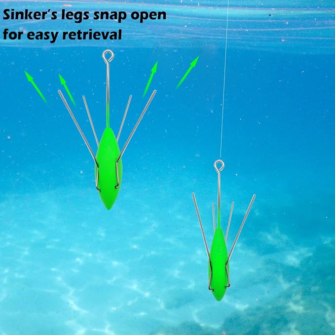 Premium 5 PCS Sputnik Sinker Fishing Weights - Heavy-Duty Long Tail Spider Sinkers for Saltwater Surf Casting, Catfishing, and Beach Adventures in Ocean Sea Sand