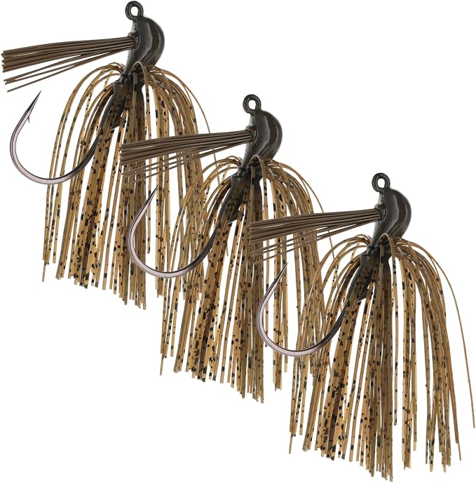 Reaction Tackle Flipping Jigs for Bass Fishing – Weedless Design Fishing Jig Head Fishing Lures - Bass, Pike, Walleye, Muskie and More (3-Pack)