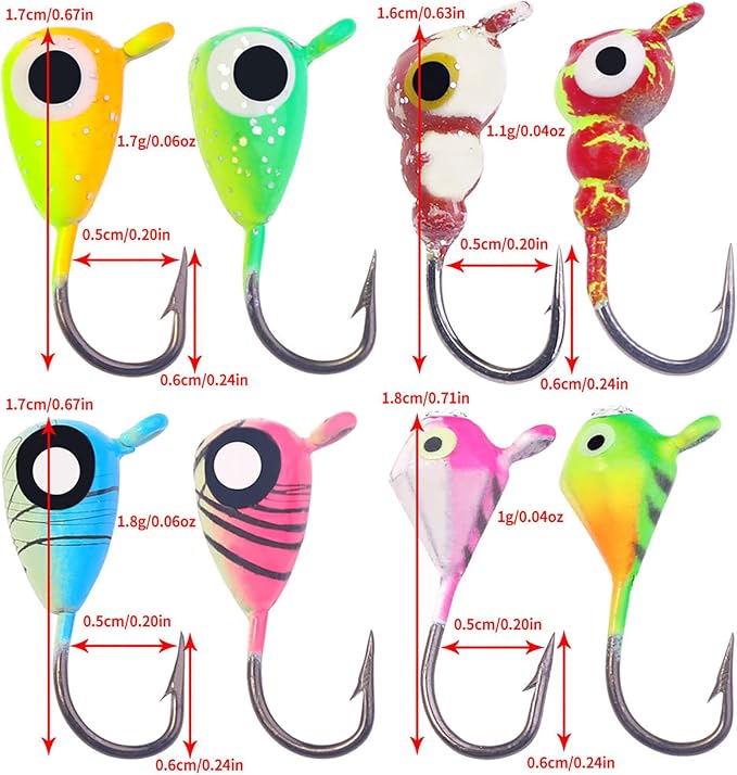 Ice Fishing Jigs Kit Essential Ice Fishing Lures for Beginners to Hook Big Fish and Reel in The Fun!