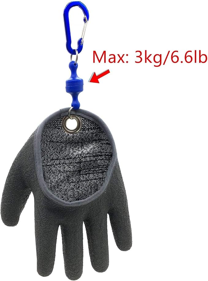 Inf-way Fishing Glove with Magnet Release, Fisherman Professional Catch Fish Gloves Cut&Puncture Resistant with Magnetic Hooks Hunting Glove