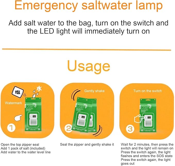 Outdoor Camping Lantern, Portable Bright Light System, Saltwater Powered Lamp Unit, High Output Tent Lighting Gear, Rechargeable Hiking Fishing Travel Safety Illumination Kit, Night Use