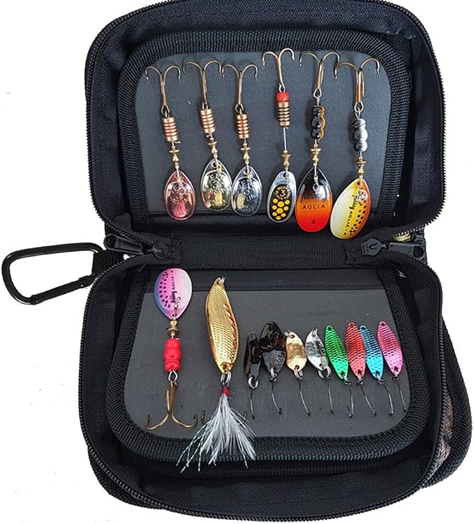 Kylebooker Fishing Lure Storage Bag Spinner Baits Wallet Case