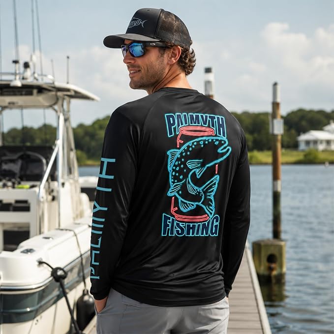 Palmyth Fishing Shirts for Men Long Sleeve UPF 50+ T Shirt Sun Protection Tee