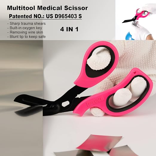 MEUUT 2 Pack Trauma Shears Patented Bandage Scissors for Left and Right Hand - Medical Supplies with 8 inch Heavy Duty Medical Scissors for EMT Workers Nurses